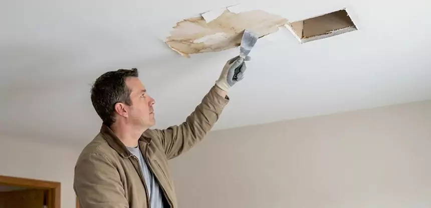 Ceiling Water Stain and Drywall Repair in Lindale
